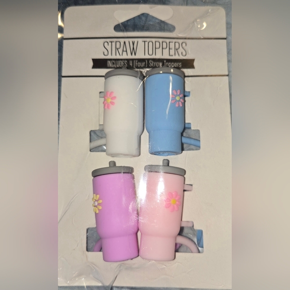 4 Straw Toppers Set - Picture 1 of 2